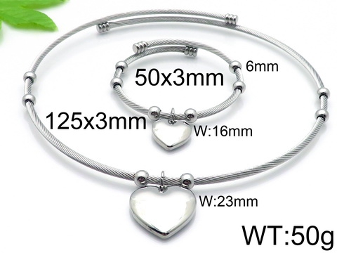 K20200807-KS90170-Z Stainless steel  necklace + bangle