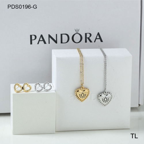 SN200928-PDS0196-G Stainless steel pandor*a necklace+earring  Gold color