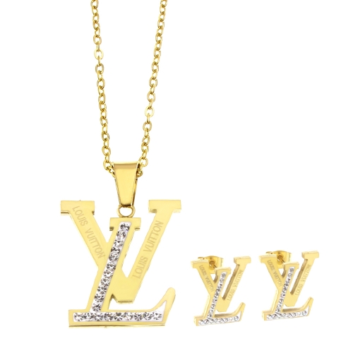 Stainless steel LV  jewelry set HY201107-PC75a81