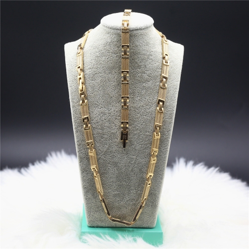 Stainless steel Necklace+Bracelet jewelry set H201126-1I7A7960