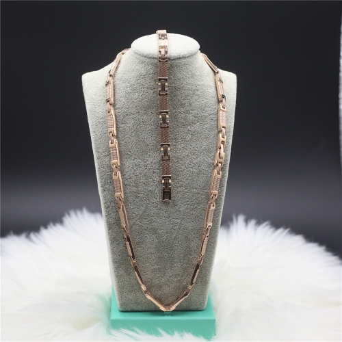 Stainless steel Necklace+Bracelet jewelry set H201126-1I7A7943