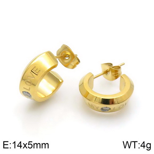 Stainless steel earring KE94745-GC-14