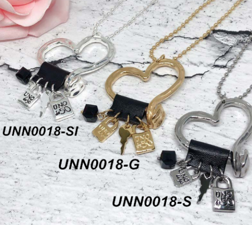 Stainless steel uno de 50 necklace steel color UNN0018-S