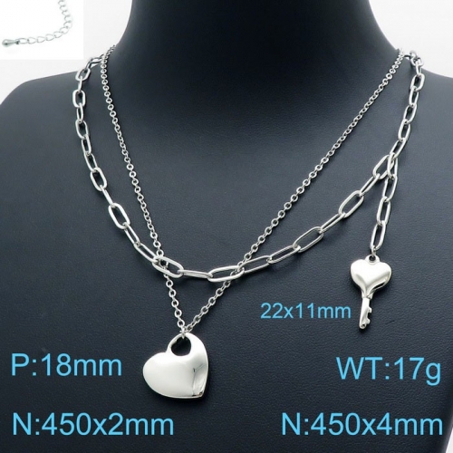 Stainless Steel Necklace-KN119509-Z--14