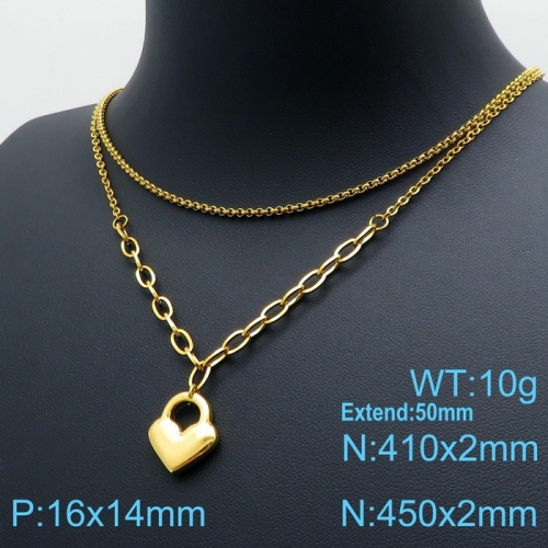 Stainless Steel Necklace-KN119532-Z--13