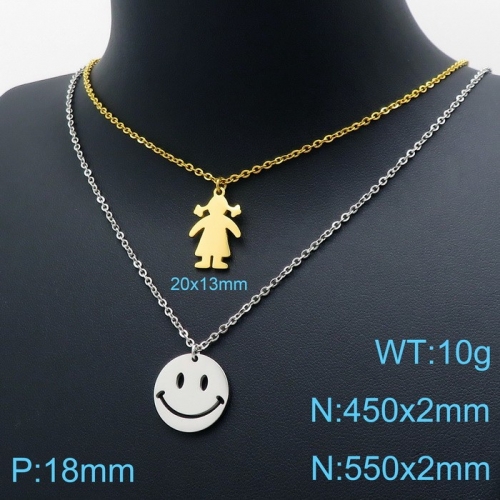 Stainless Steel Necklace-KN119502-Z--10
