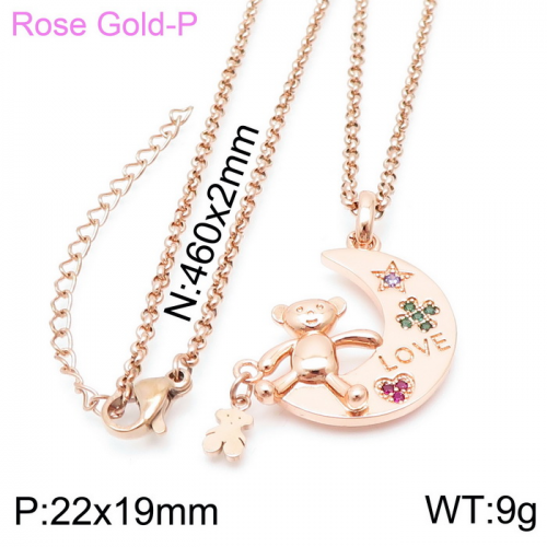 Stainless Steel Tou*s Necklace-XL-096R-286-20