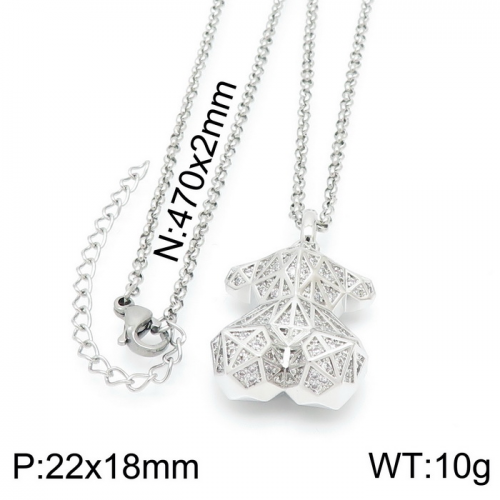 Stainless Steel Tou*s Necklace-XL-098S-300-21
