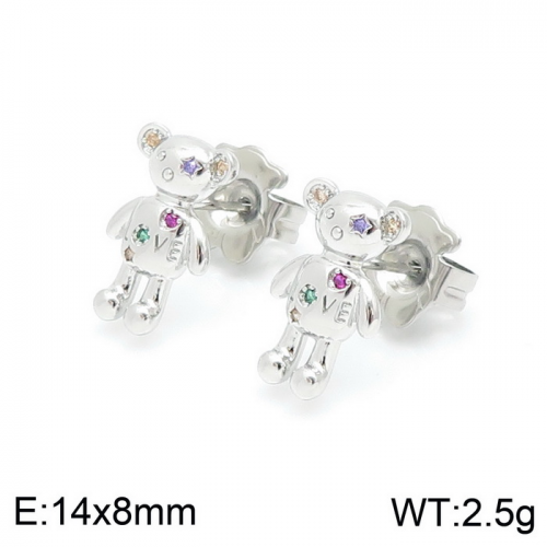 Stainless Steel Tou*s Earrings-ED-142S-200-14