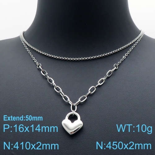 Stainless Steel Necklace-KN119527-Z--9