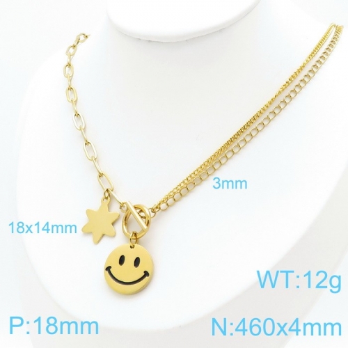 Stainless Steel Necklace-KN119390-Z--14