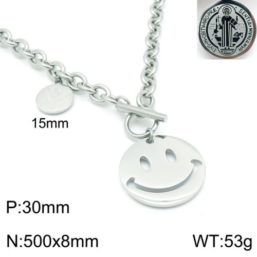 Stainless Steel Necklace-KN119356-Z--12