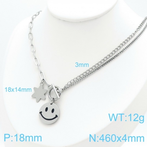 Stainless Steel Necklace-KN119391-Z--10