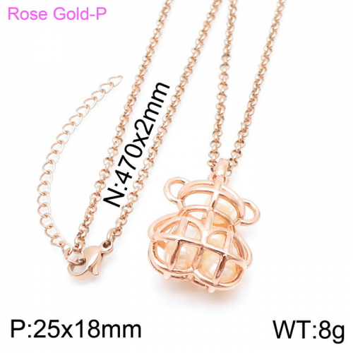 Stainless Steel Tou*s Necklace-XL-099R-343-20
