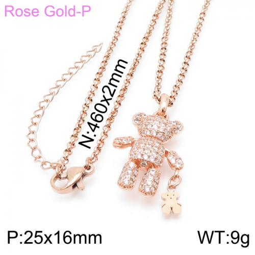 Stainless Steel Tou*s Necklace-XL-097R-314-22