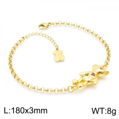 Stainless Steel Tou*s Bracelet-SL-108G-257-18