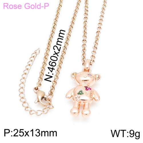 Stainless Steel Tou*s Necklace-XL-095R-271-19