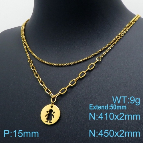 Stainless Steel Necklace-KN119528-Z--13