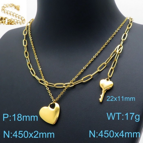 Stainless Steel Necklace-KN119510-Z--18