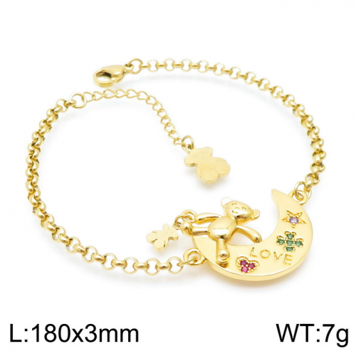 Stainless Steel Tou*s Bracelet-SL-111G-286-20