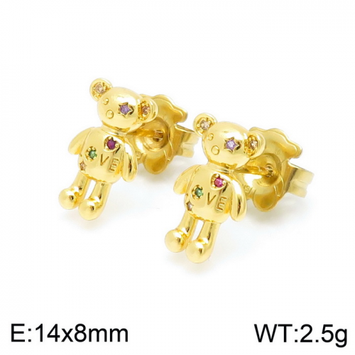Stainless Steel Tou*s Earrings-ED-142G-214-15