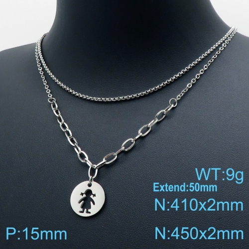 Stainless Steel Necklace-KN119524-Z--9