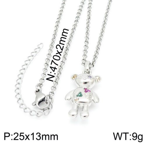 Stainless Steel Tou*s Necklace-XL-095S-229-16