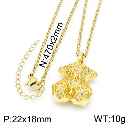 Stainless Steel Tou*s Necklace-XL-098G-329-23
