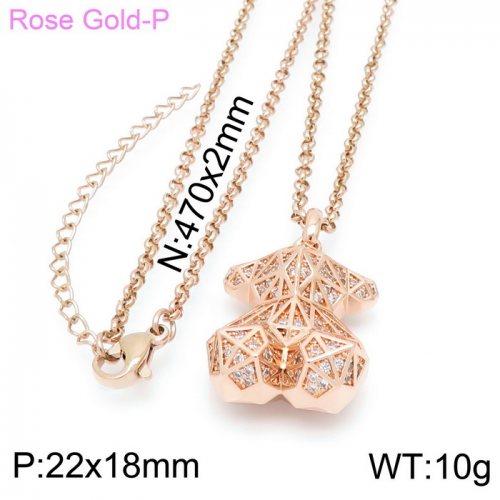 Stainless Steel Tou*s Necklace-XL-098R-343-24