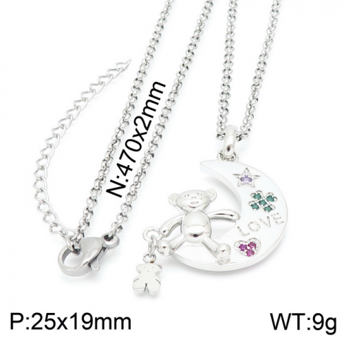 Stainless Steel Tou*s Necklace-XL-096S-243-17