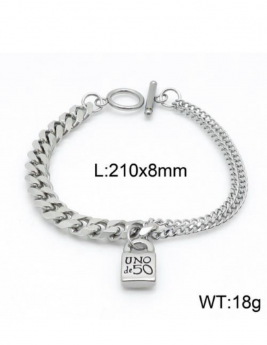 Stainless steel Uno de 50 Bracelet CH210514-P13F