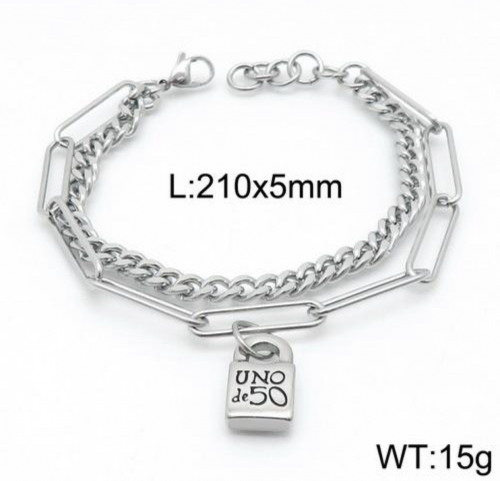 Stainless steel Uno de 50 Bracelet CH210514-P13G