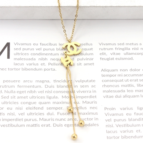 Stainless Steel Brand Necklace-P18ce9