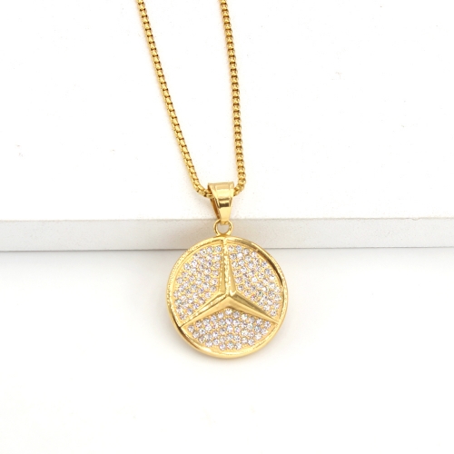 Stainless Steel Brand Necklace-HY210525-P245f0