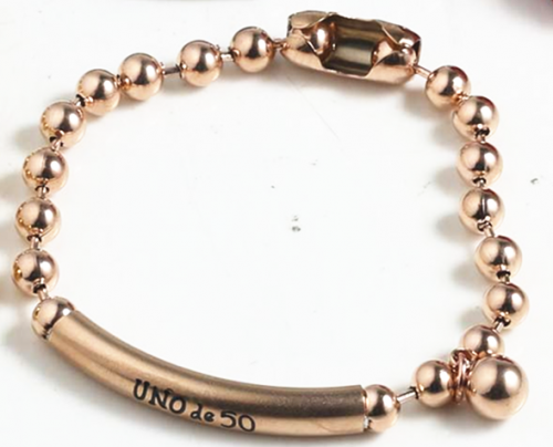 Stainless Steel Uno de 50 Bracelet-rose gold color-16