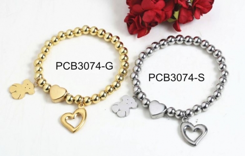 Stainless Steel Tou*s Bracelet-PCB3074-G-P17A