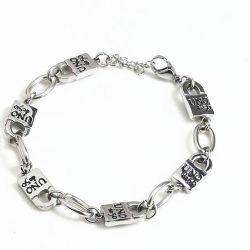 Stainless Steel uno de 50 Bracelet-SN210811-UNB3017-S-19A