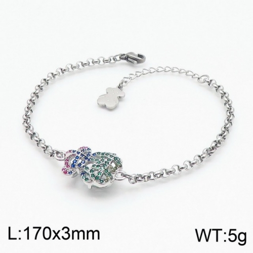 Stainless Steel Tou*s Bracelet-DY210826-SL-116S-257-18