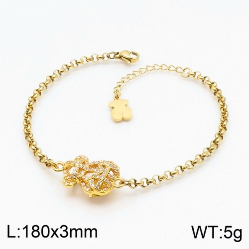 Stainless Steel Tou*s Bracelet-DY210826-SL-115G-271-19