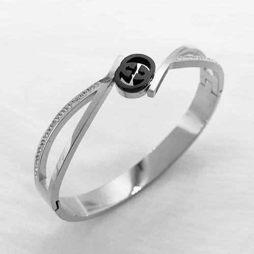 Stainless Steel Brand Bangle-RRs0370-23