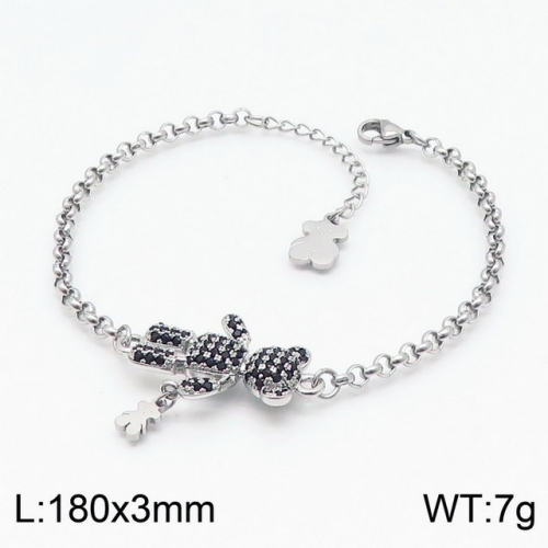 Stainless Steel Tou*s Bracelet-DY210826-SL-114S-271-19