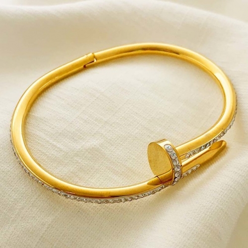 Stainless Steel Brand Bangle-RR210827-Rrs0285-23