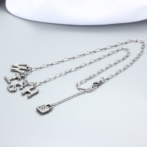 Stainless Steel uno de 50 Necklace-CH211112-P18HH88