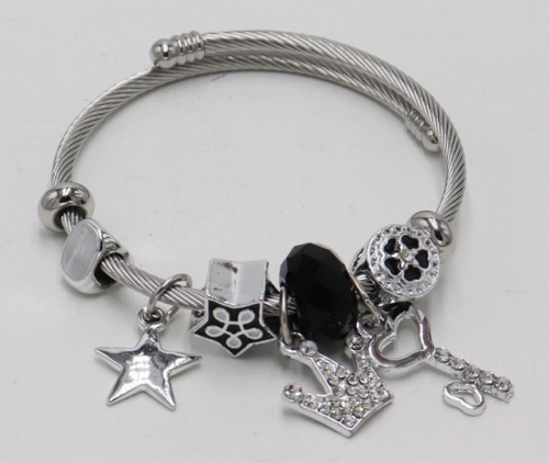 Stainless Steel Bracelet with alloy copper charms-DN211130-IMG_7711-9