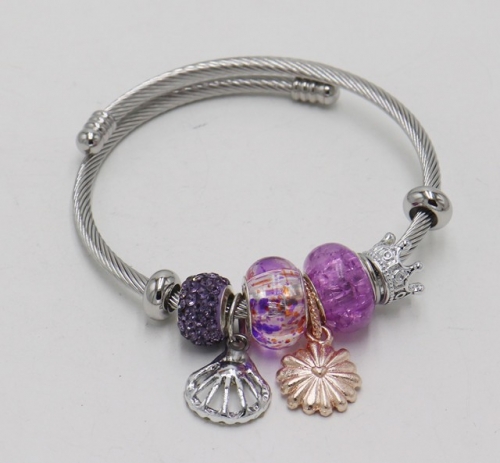 Stainless Steel Bracelet with alloy copper charms-DN211130-IMG_7682-9