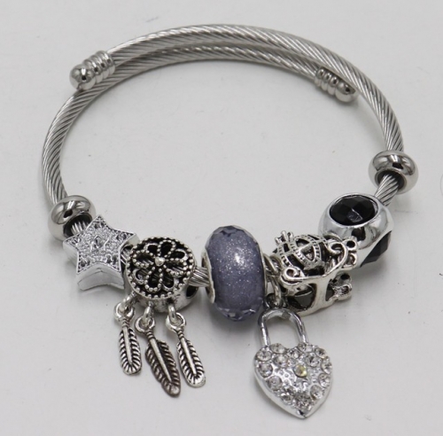 Stainless Steel Bracelet with alloy copper charms-DN211130-IMG_7702-9