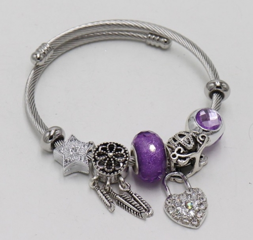 Stainless Steel Bracelet with alloy copper charms-DN211130-IMG_7708-9