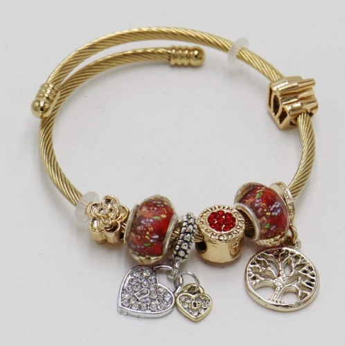 Stainless Steel Bracelet with alloy copper charms-DN211130-IMG_7811-11