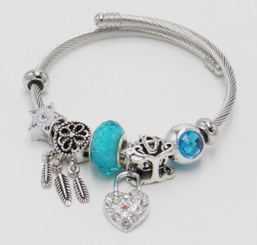 Stainless Steel Bracelet with alloy copper charms-DN211130-IMG_7718-9