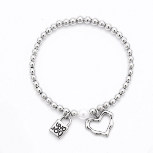 Stainless Steel Uno de 50 Bracelet-HF211214-UNSL1111-14